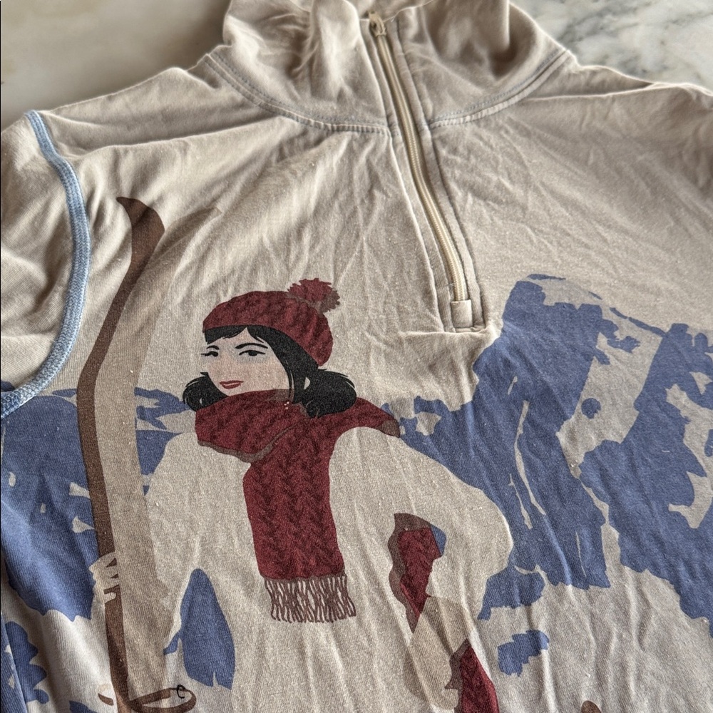 Neve Silk Vintage Pattern Base Layer Ski Long Sleeve Top Women’s Small - Picture 11 of 15